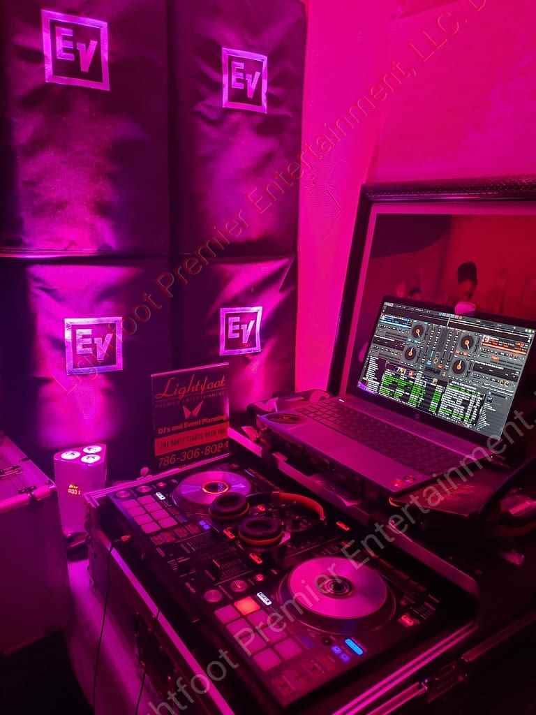 Event Lighting Service Miami, Up-lights for events, Professional lighting decor, DJ lights, Wedding and corporate lighting, Event DJ services by Lightfoot Premier Entertainment